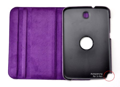 Farbe: lila / violett, 360° drehbar Schutztasche Samsung Note 8.0 (N5100) 8Zoll Tasche Schutzhülle Hülle - 6