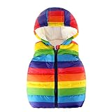 Ärmellos Streifen Regenbogen Mit Kapuze Kleinkind Kinder Baby Grils Jungen Warme Weste Tops