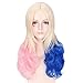 Produktbild QqHAO Hochtemperatur Faser Wig Cosplay gradientenfarbe Halloween Mode Lange lockly Hair Wig