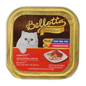 SET OF 4PCS - Bellota Gravy food for cat - Tuna Light Meat With Shrimps-Red