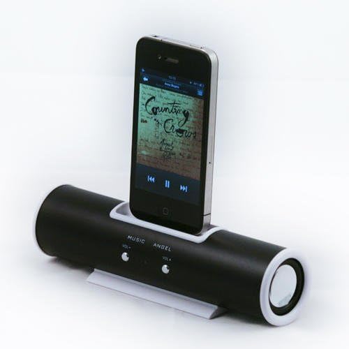 Tube Dock Speaker Docking Station For Apple iPhone's/iPod Touch - 30 Pin Dock (Black)