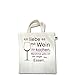 Produktbild Küche - Ich liebe es mit Wein zu kochen - Unisize - Natural - XT500 - Fairtrade Henkeltasche / Jutebeutel mit kurzen Henkeln aus Bio-Baumwolle