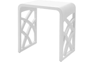 ‎FOUR & MORE Four & More Padua Bathroom Stool Shower Stool Luxury Bath Stool Design Artificial Stone Spa Made of High-Quality Solid Stone / Cast Mineral / Artificial Stone Model 'Padua', Surface: Matt