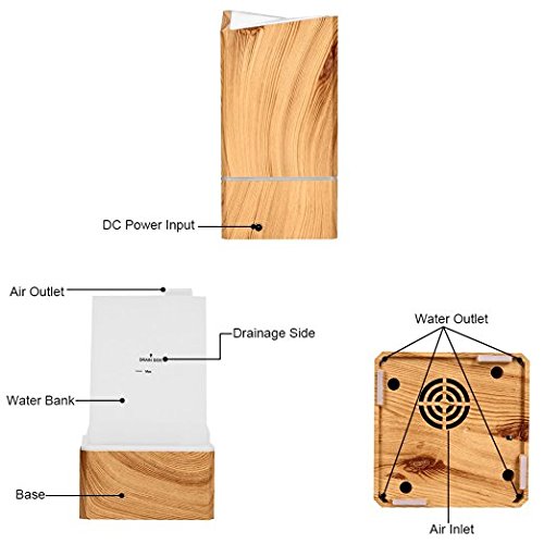 NexGadget Aroma Diffuser, Holzmaserung Luftbefeuchter 200ml Ultraschall Humidifier Duftzerstäuber Essential Oil Diffuser Purifier für Schlafzimmer,Yoga, Büro, Baby-Raum,SPA, Massage Salon - 5