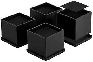 MOVEONSTEP Set of 4 Adjustable Bed Riser Heavy Duty Furniture Risers Stackable and Adjustable Bed Furniture Risers Non-slip Riser (2 inch)