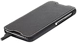 StilGut Book Type Case, Hülle Leder-Tasche für BlackBerry DTEK 50. Seitlich klappbares Flip-Case aus Echtleder für das Original BlackBerry DTEK50, Schwarz - 