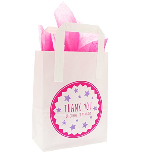 10 White Paper Party Bags Printed 