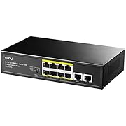 Cudy FS1010PG 8-Port PoE + -Switch mit 2 Gigabit-Uplink-Ports 120 W, 8 * 10/100 Mbit/s PoE+ @ 120 W, Extend/VLAN-Modus, 802.3af / at Standard, Lüfterlos, Watchdog, Plug &amp; Play