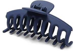 Clest F&H Big Frosted Claw Hair Clips for Women's Thick Hair,Jumbo Navy Blue Hair Clips Strong Hold Hair Clips Hair Styling Accessories
