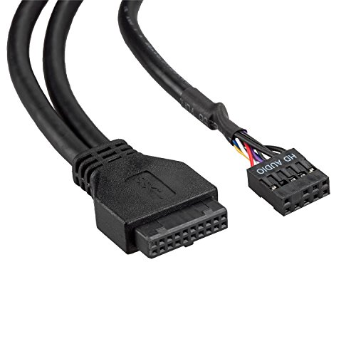 TurnRaise USB 3,0 2-Port 3,5 Zoll Metall Frontplatte USB-Hub mit 1 HD-Audio-Ausgangs-Port/1 Mikrofon-Eingang Anschluss - 6