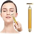 Hidelliya T-Shaped Gold Energy Beauty Bar Electric Facial Massage for Forehead Cheek Neck Clavicle Arm Leg (Gold Colour)