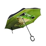BENNIGIRY Frog Peeking out - Paraguas de Doble Capa para Coche (protección contra el Viento y...