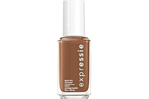 essie Expressie Nail Polish Quick Dry Formula, No Base Coat and Top Coat Needed, Vegan, Angled Brush, Caramel Brown Nail Varnish 70 Cold Brew Crew