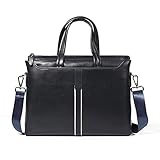 Laptoptasche Aktentasche Schulter Messenger Bag, Leder Aktentasche Multifunktionale Handtasche Große Kapazität Portable Messenger Schulter Laptop-Tasche für Männer