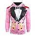 Price comparison product image Men Jacket Casual Christmas Suit Pattern 3D Print Hoodie Sweatshirt Pullover Coat Pink