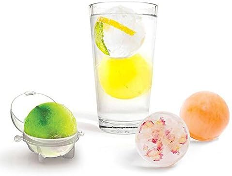 Leayao Mini Round Ice Ball Molds Sphere Cube Whiskey Cocktails Infuse Tray 4Pcs
