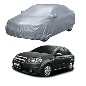 HMS Car Body Cover for Chevrolet Aveo (2010) (Mirror Pocket, Double Stiched) (Silver Matty)