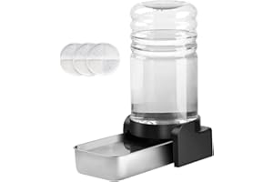 Marchul 5.7L Distributeur d'eau pour Chien Chat, Distributeur Eau Automatique par Gravité avec Gamelle INOX et 3 Filtres, Grande Capacité Distributeur Eau pour Animaux de Compagnie, sans Électricité