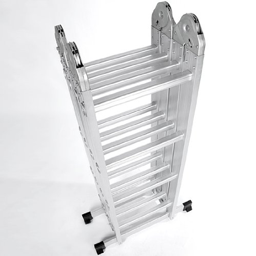 Oramics Alu Mehrzweckleiter verstellbar, Schiebeleiter, silber, 121x90x37 cm - 2