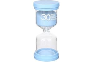 QIKAARA Sandglass Timer 30 Minutes Blue Hourglass sandy clock for kids children Time Management Assistant for kitchen classroom game Living Room Office Home Decoration half an hour