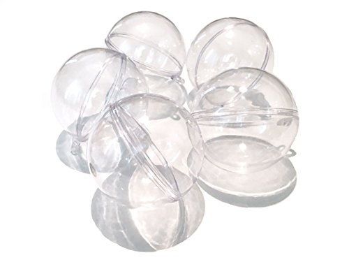 5 Stück Acrylkugeln 12cm Durchmesser durchsichtige Kugel zum Aufhängen Bastelkugel transparente Kunststoff Kugel zum Befüllen Gartenkugel Dekokugel Bastel Set Christbaumkugeln Acrylkugel Teilbar selber machen Christbaumschmuck gestalen Set Weihnachtskugeln Weihnachtsbaumschmuck Weihnachtsbaumkugeln zum selbst befüllen befüllbare Christbaumkugeln mit Aufhängeöse Acryl Kugel von CRYSTAL KING