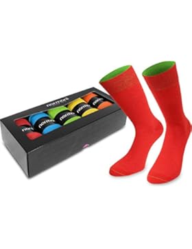 5 Paar normani® Bi-Color Socken mit farbig abgesetztem Bund - 5er-Box-Set