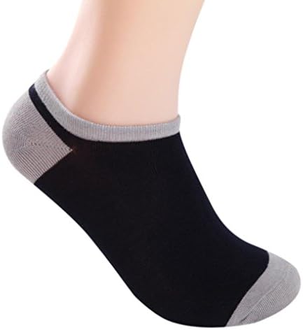 Socks, Manadlian 5 Pairs Men Bamboo Fiber Ankle Socks Loafer Boat socks Liner Low Cut Socks (Navy, Free)