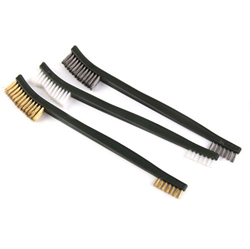 3pc Drahtbuerstengarnitur Messing Nylon Edelstahl Borstenreinigungswerkzeug Reinigungsmittel - 2