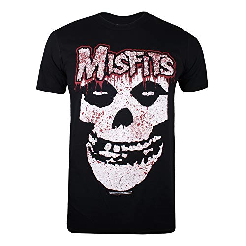 Misfits Ripping Skull Camiseta, Negro (Black BLK), M para Hombre