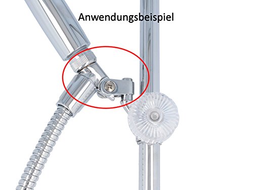 tecuro Gelenkstück Winkelstück Aufnahme für Brausestangen und Schläuche chrom - 2