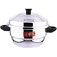 Eurostyle Compact 12 Supreme Heavy Stainless Steel Idly Pot Cookware for Idli, Idiyappam, Dhokla & Vegetable Steamer 3 Idly Plates (12 idlis) 1 Mini Idly Plate & 1 Steamer Plate (EUS_Comp_12_Sup)