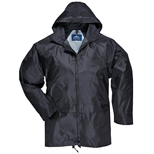 Portwest Klassische Regen Jacke, Klein bis XXL, 3 Farben - Black - S