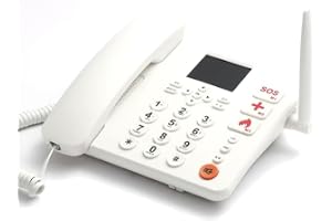 LF9002 Fixed Wireless Phone with SIM Card Slot, 2G/3G/4G Network Support, Desktop GSM Landline Phone, Loud Speaker, Call & SMS Function for Home & Office Use