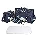 4pcs Stylish Designer Mummy Tote Waterproof Handbag Baby Diaper Nappy Changing Bag Set Nursing Messenger Bag Changing Mat Milk Bottle Holder Case