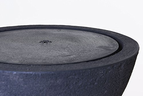 Brunnenschale Zimmerbrunnen Brunnen Gartenbrunnen Zierbrunnen Springbrunnen rund Fiberglas „Vaso“ Ø40 cm, Anthrazit - 5