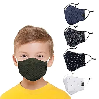 CENWELL Kids 3D Mask Reusable, Washable, Breathable & Comfortable Stylish Face Mask with Adjustable Earloops for Boys Girls Children Gift, Cute Designer Mask