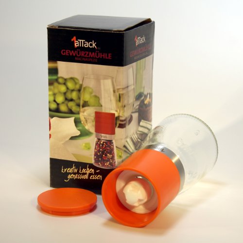 Pfeffermühle Salzmühle Gewürzmühle unbefüllt mit Keramik Mahlwerk in Geschenk Verpackung – 140ml – Höhe 13.5cm – haselnuss braun - 2