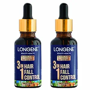 LONGENE Hair Oil for Hair Fall and Regrowth, 30mL | Helps Detox, Nourish & Revive Hair Growth | Charged with 100% Pure and Natural Australian Tea Tree Oil, Almond Oil and Castor Oil, Pack of 2