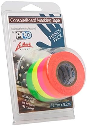 Roll Adhesive Quality Gaffer Fluo x 9.2 m) – Mini – Pack of 4 Colours (12 panastore Paris