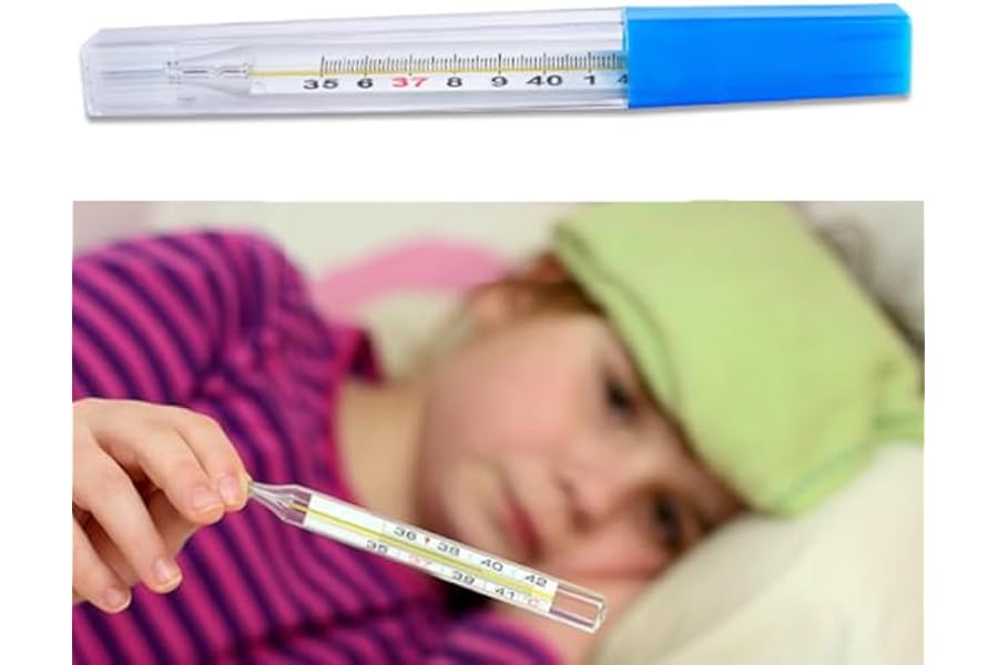 Classic Glass Thermometer for Mercury Free Fever Adults and Children