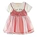 Produktbild DQANIU  Säuglingskind Baby Mädchen Tüll Brief Rüschen Kleid Kurzarm Reine Farbe Kleidung