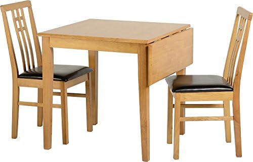 Vienna Drop Leaf Dining Set in Medium Oak/Brown PU