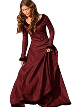 Honestyi Frau Vintage 50s Mittelalterlich Kleid Cosplay Kostüm Prinzessin Renaissance gotischKleid Cocktailkleider...