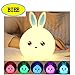 Produktbild KAIMENG USB Night Light Silikonlampe mit niedlichem Hase Haustier 6 Farben Soft Rabbit Meng