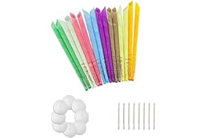 FISEVEN 100% Natural Ear Candles Beeswax Candling Cones, Fragrance Organic Plant Material Hollow Cone Candles for 16 Pcs(8 Colors) with 8 Protective Disks