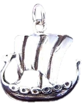Wikingerschiff 2, Anhänger aus Silber Kettenanhänger LARP Ritter Odin Thorshammer Wikinger Mittelalter