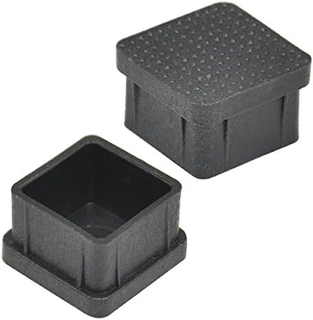 Veroda Furniture Foot Square Rubber Cover Protectors Set Black 30mm x 30mm Pack of 10pcs