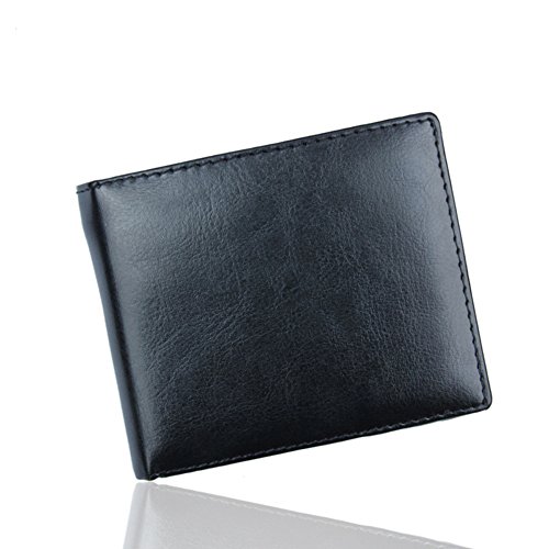 Lishy Men High Luxury Leather Fold Wallet ID Credit Card Holder Purse Coin Pockets
