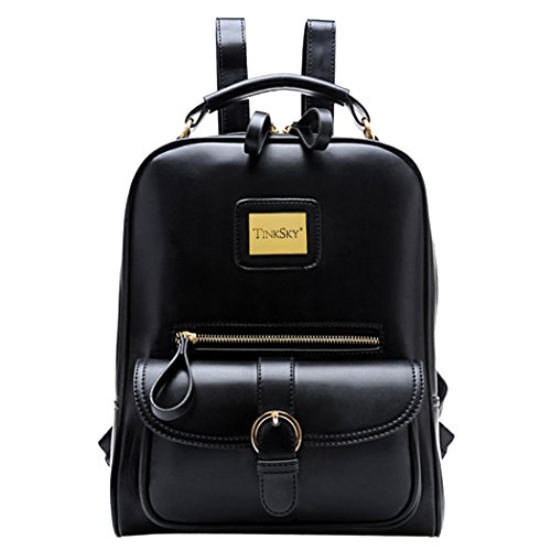 Tinksky Estilo vintage de cuero británica Bolsa Chicas Mochila para l