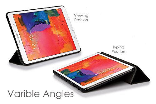 ForeFront Cases® Neue Leder Hülle / Tasche / Case / Cover für Samsung Galaxy Tab PRO 8.4 T320 – Rundum-Geräteschutz und intelligente Auto-Sleep-Wake-Funktion mit 3-JAHRES-GARANTIE VON FOREFRONT CASES – inkl. Eingabestift und Displayschutz - 2